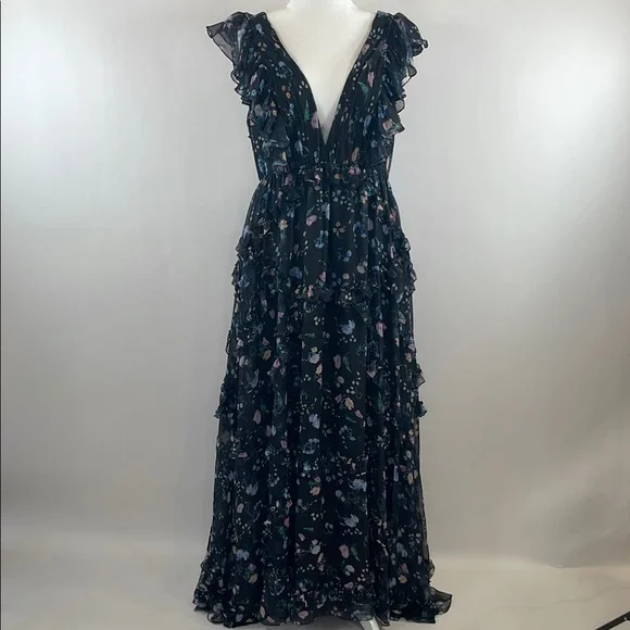 Ieena for Mac Duggal Ruffled Floral Gown, Size 12 - Picture 12 of 16